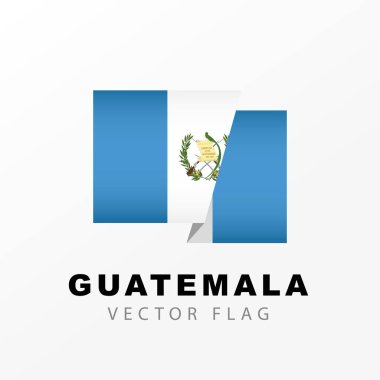 Guatemala bayrağı. Beyaz arkaplanda vektör çizimi izole edildi. Renkli Guatemala bayrağı logosu.