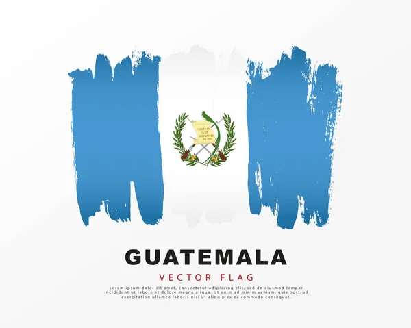 Drapeau Guatemala Pinceau Bleu Blanc Dessiné Main Illustration Vectorielle Isolée — Image vectorielle