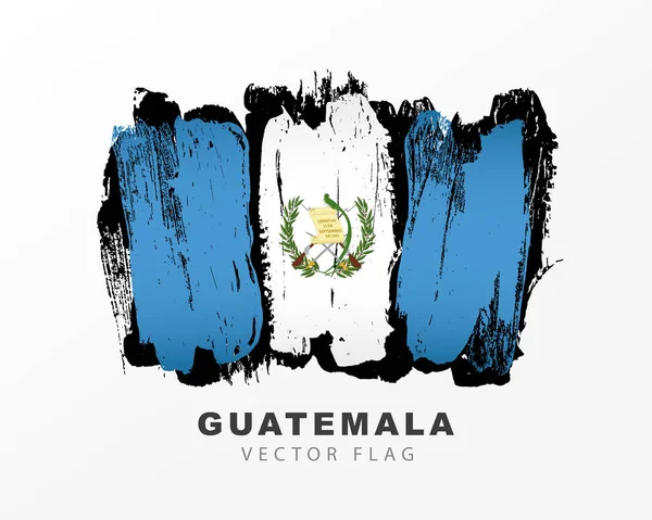Bandera Guatemala Pinceladas Coloreadas Dibujadas Mano Ilustración Vectorial Aislada Sobre — Archivo Imágenes Vectoriales