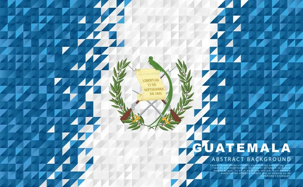 グアテマラの国旗 Guateanフラグのカラフルな青と白の縞模様の形で小さな三角形の抽象的な背景 ベクターイラスト — ストックベクタ