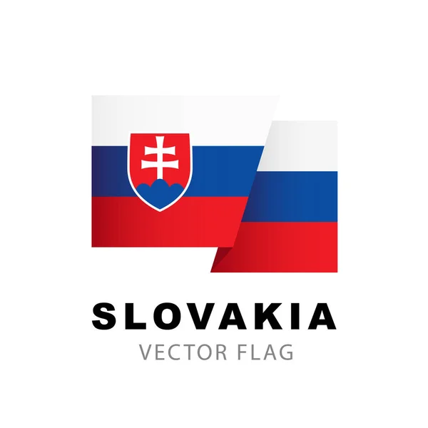 Slovakiens Flagga Vektor Illustration Isolerad Vit Bakgrund Färgglad Logotyp För — Stock vektor