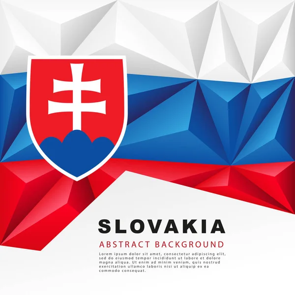 Polygonale Flagge Der Slowakei Vektorillustration Abstrakter Hintergrund Form Bunter Weißer — Stockvektor