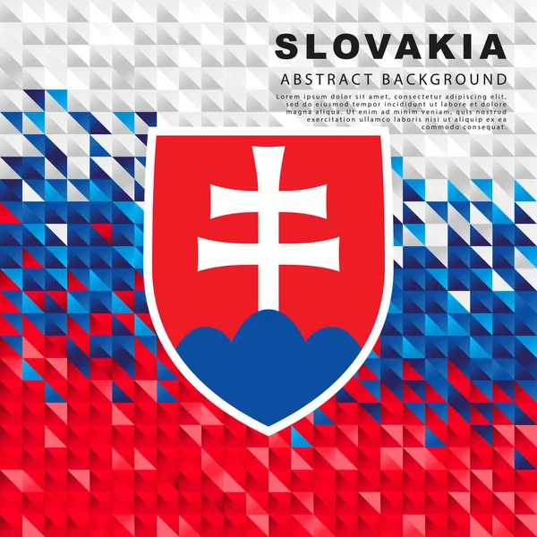 Slovakiens Flagga Abstrakt Bakgrund Små Trianglar Form Färgglada Vita Blå — Stock vektor