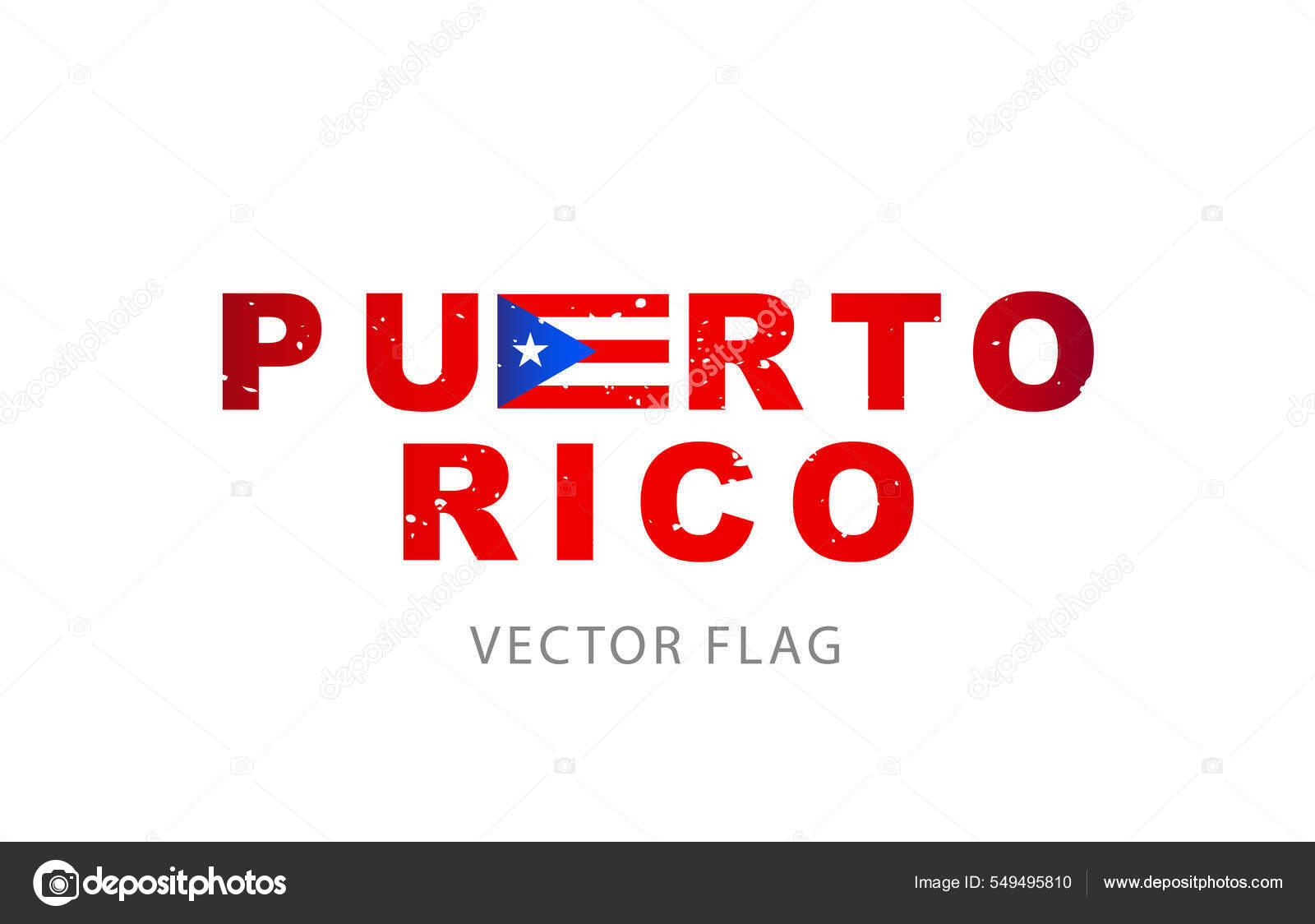 Flag Puerto Rico Form Letter Word Puerto Vector Illustration Isolated Stock  Vector by ©chekat 549495810, image size:1600x1124