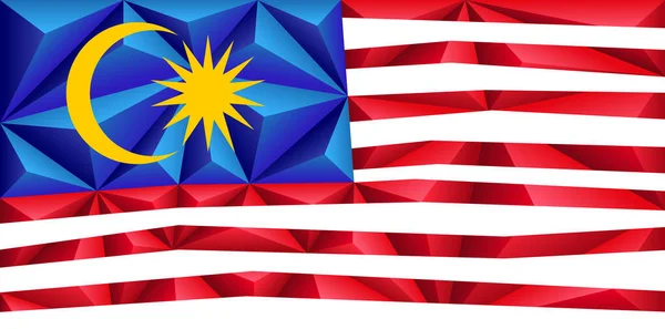 Абстрактный Многоугольный Фон Виде Красочных Синих Красных Белых Полос Малайзийского — стоковый вектор