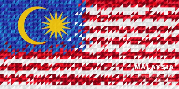 Флаг Малайзии Абстрактный Фон Маленьких Треугольников Виде Красочных Синих Красных — стоковый вектор