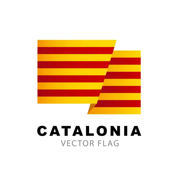 Bandera Cataluña Ilustración Vectorial Aislada Sobre Fondo Blanco Logo Colorido — Archivo Imágenes Vectoriales