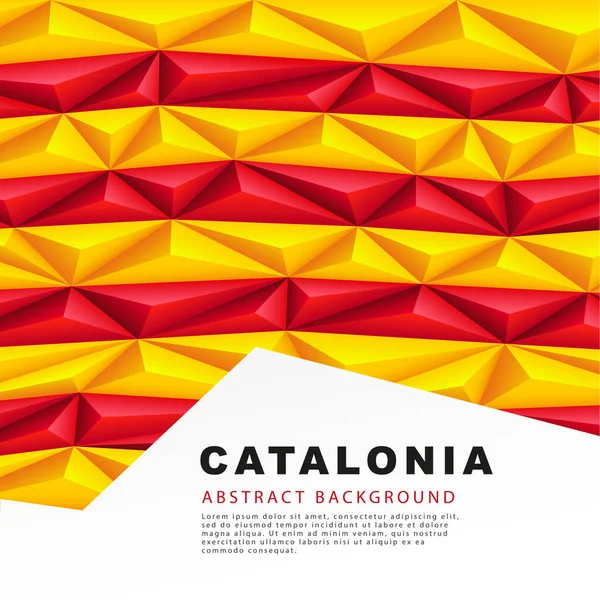 Полігональний Прапор Каталонії Векторна Ілюстрація Абстрактне Тло Вигляді Барвистих Червоних — стоковий вектор
