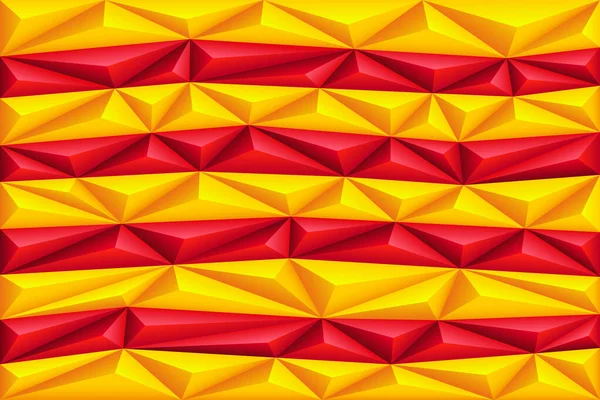 Fond Polygonal Abstrait Forme Rayures Rouges Jaunes Colorées Drapeau Catalan — Image vectorielle