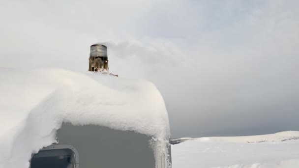 View Snow Covered Module Vologda Gran Mountain Camp Ural Mountains — Vídeos de Stock