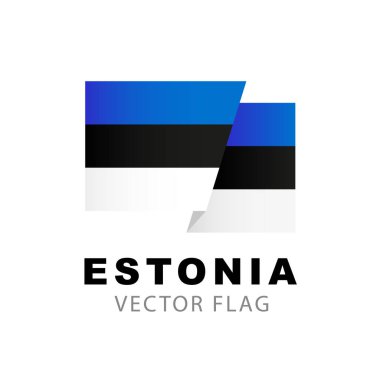 Flag of Estonia. Vector illustration isolated on white background. Colorful Estonian flag logo.