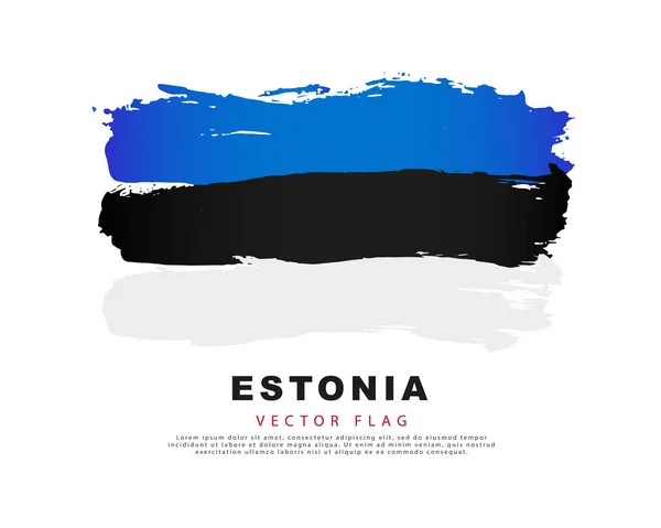 Flag Estonia Blue Black Red Brush Strokes Hand Drawn Vector — 图库矢量图片