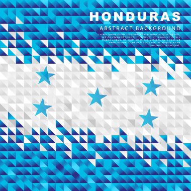 Flag of Honduras. Abstract background of small triangles in the form of colorful blue and white stripes of the Honduran flag. Vector illustration.
