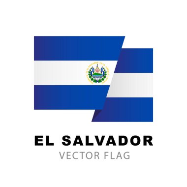 Flag of El Salvador. Vector illustration isolated on white background. Colorful Salvadoran flag logo.