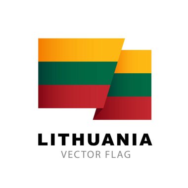 Flag of Lithuania. Vector illustration isolated on white background. Colorful Lithuanian flag logo. clipart