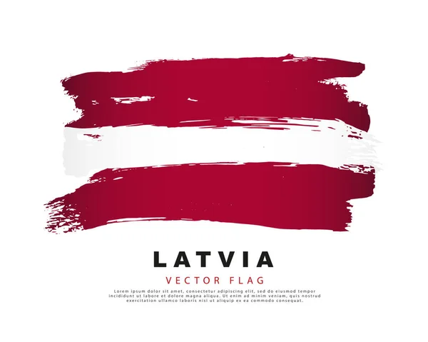 Flag Latvia Karsin White Brush Strokes Hand Drawn Vector Illustration — Wektor stockowy