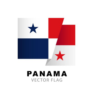 Flag of Panama. Vector illustration isolated on white background. Colorful Panamanian flag logo.
