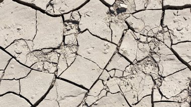 Natural dry background. The dried up surface of the earth in the desert. Cracks on the surface of the earth.