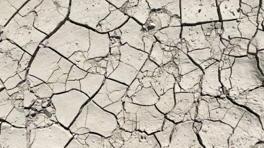 Earth after an earthquake. The dried up surface of the earth in the desert. Cracks on the surface of the earth. Natural dry background.
