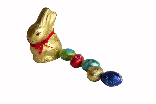 Easter eggs and rabbit — Stock Photo, Image