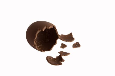 Uovo di cioccolato rotto