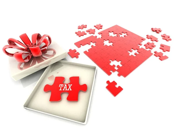 Tax Concept 3D渲染说明 — 图库照片