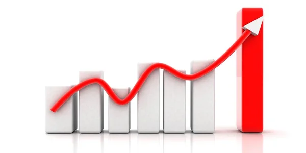 Koncepcja Biznesowa Render Illustration Sales Growth — Zdjęcie stockowe