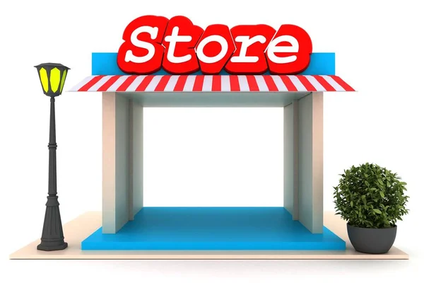 Store 3D渲染说明 — 图库照片