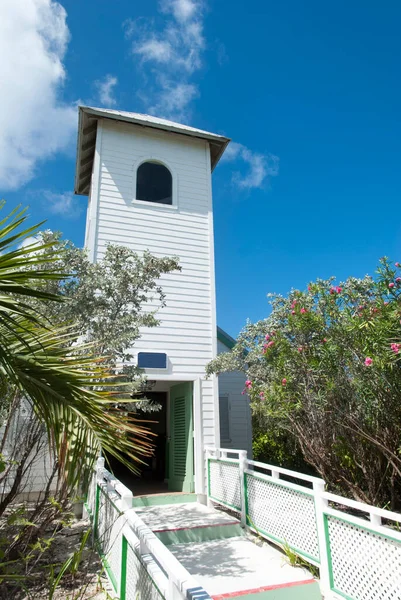 Tiny Wooden Church Built Half Moon Cay Tourist Island Beach — Stock Photo, Image