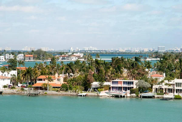 Vista Las Casas Residenciales Lujo Palm Island Miami Florida —  Fotos de Stock