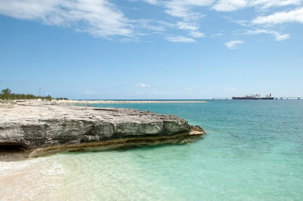 Vista Panorámica Una Pequeña Playa Erosión Costa Rocosa Isla Grand —  Fotos de Stock