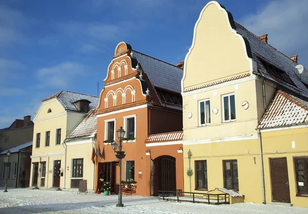 Zabytkowe Domy Starym Rynku Kedainiai Litwa — Zdjęcie stockowe