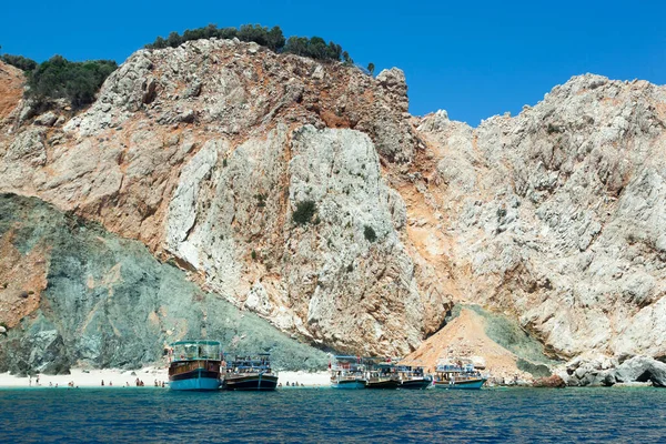 Vista Suluada Praia Insular Desabitada Destino Turístico Popular Turquia — Fotografia de Stock