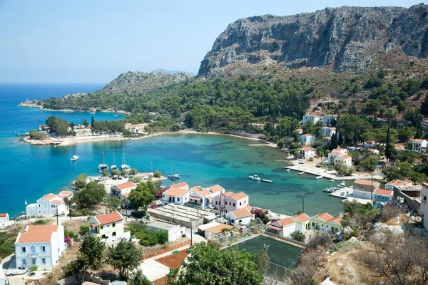 Aerial View Small Inlet Town Kastellorizo Island Greece — Stock Photo, Image