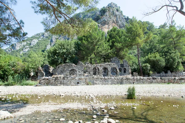Les Ruines Olympos Ville Grecque Antique Bord Rivière Cirali Turquie — Photo