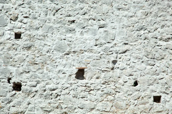 Vista Abstrata Uma Parede Das Ruínas Olympos Cidade Grega Antiga — Fotografia de Stock