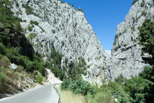 Vue Matin Une Route Vide Dans Parc National Kesme Bogazi — Photo