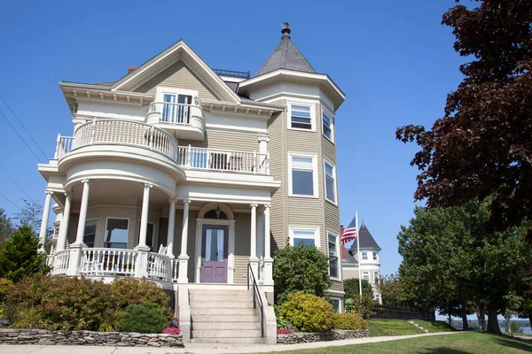 Sunny View Characteristic Colonial Style Residential House Eastern Promenade Portland — Stock Photo, Image