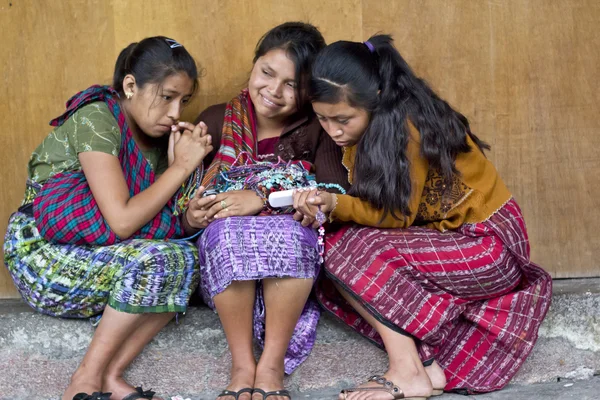 Cell phone girls gossip — Stock Photo, Image