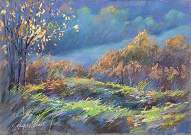 Orijinal yumuşak pastel resmin fotoğrafı..