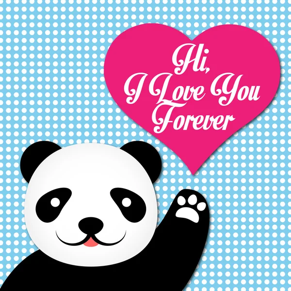 sevimli panda ile Sevgililer günü kartı
