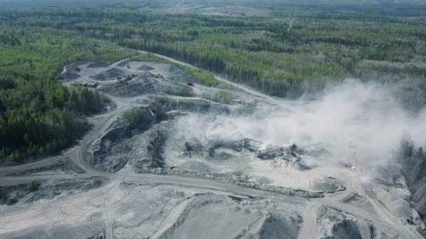 Site Open Cut Granite Mining Aerial — Stockvideo