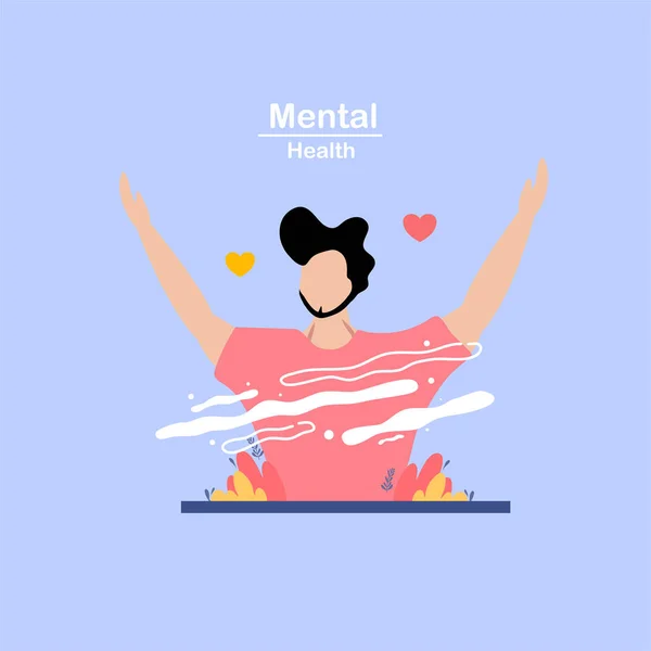 mental health illustration vector design for mental health day event