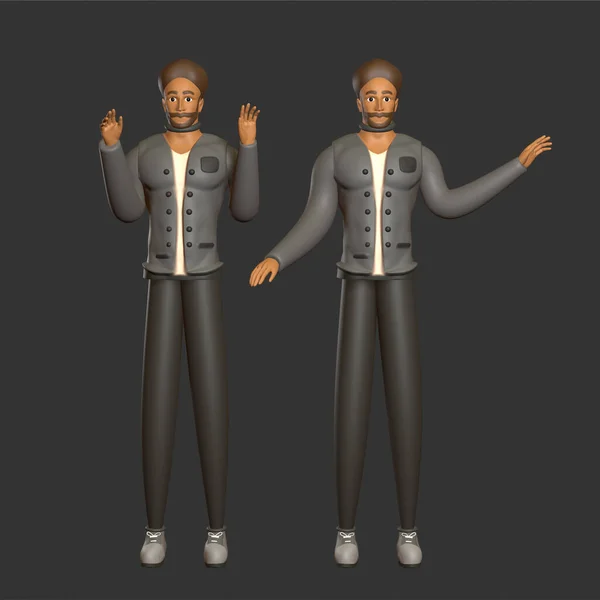 man business character with pose 3d design business man 3d character pose