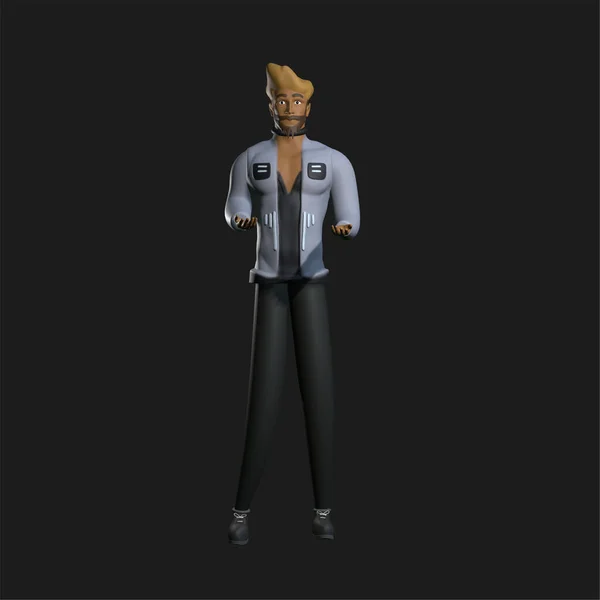 man business character with pose 3d design business man 3d character pose