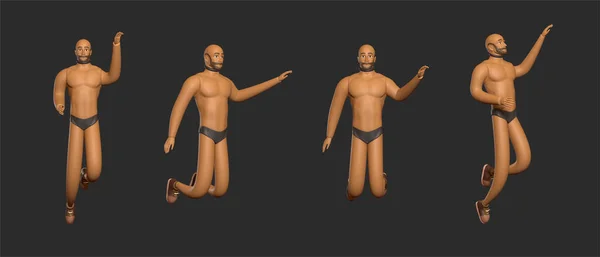 3d man underwear character render design man 3d character wearing underwear