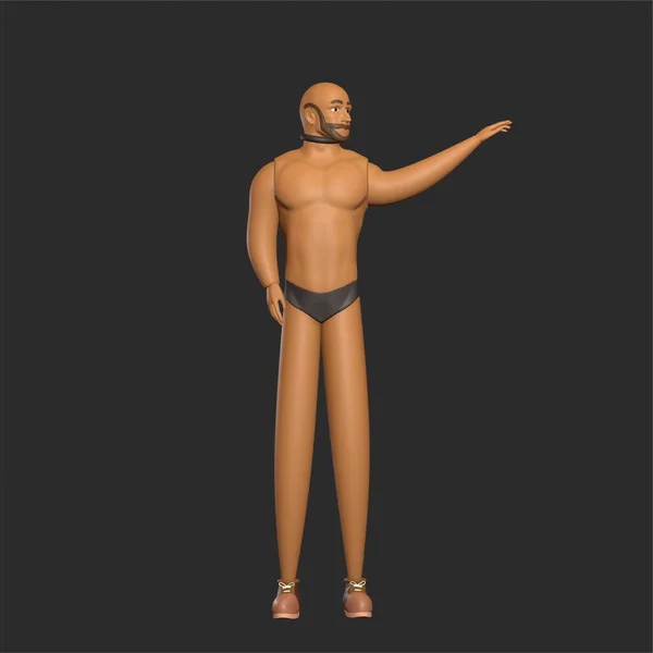 3d man underwear character render design man 3d character wearing underwear