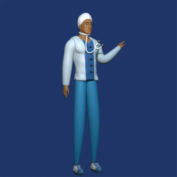 doctor 3d character pose for medical character pose design 3d render