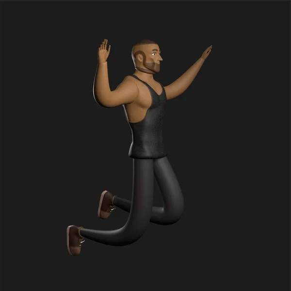 bad guy 3d model design pose for 3d man model character