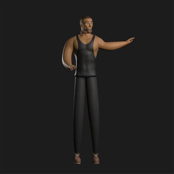 bad guy 3d model design pose for 3d man model character